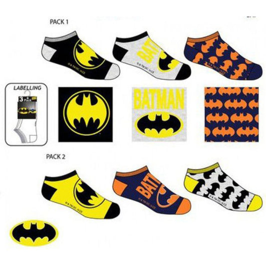 Pack 3 Pares de Calcetines Tobilleros para Niños con Estampado Batman