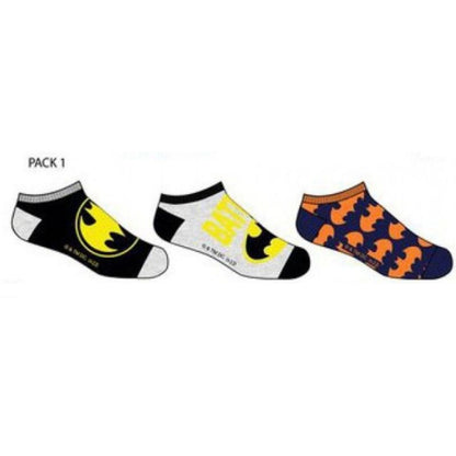 Pack 3 Pares de Calcetines Tobilleros para Niños con Estampado Batman