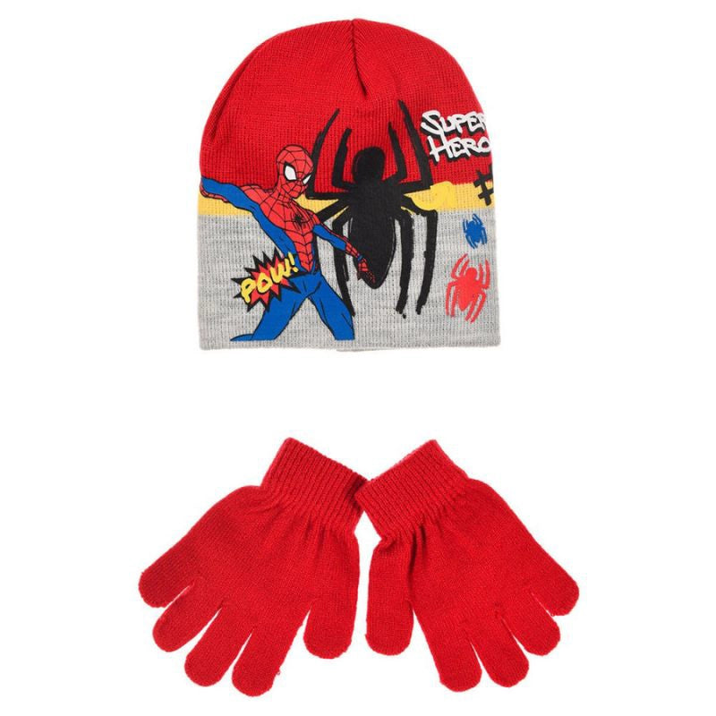 Conjunto de Gorro + Guantes para Niños Spiderman Hero