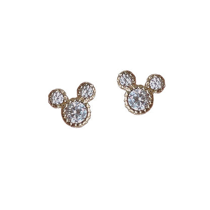 Pendientes silueta Mickey mouse dorado