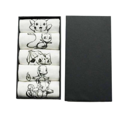 Calcetines Tobilleros Pokémon - Caja de 5 Pares con Estampado Vintage