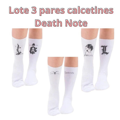 Pack de 3 Pares de Calcetines Death Note - Light, L y Riuk