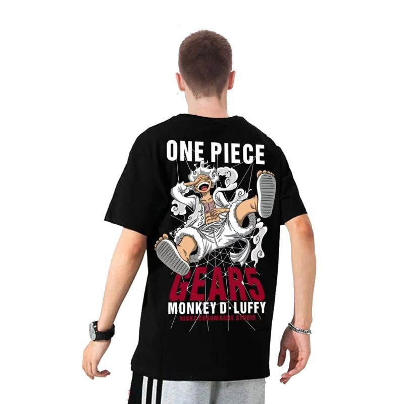 Camiseta Manga Corta negra One Piece - Estampado Monkey D. Luffy Gear 5